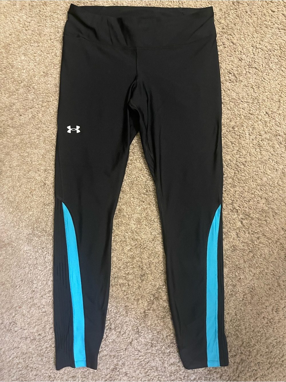 Women’s Under Armour Black Leggings with Blue Panels